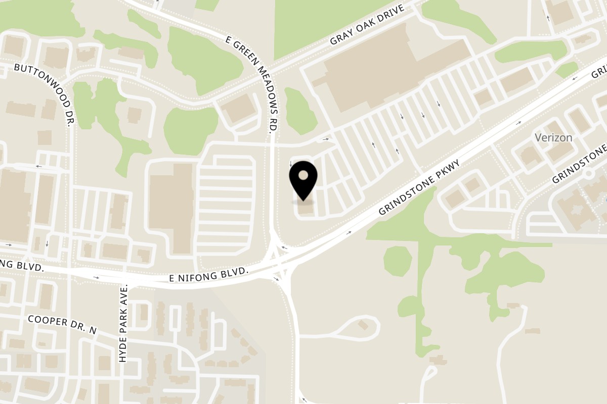 Map showing the location of Ocha Noodles and Ramen on 1101 Grindstone Pkwy in Columbia
